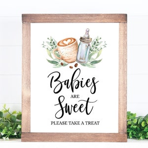 Babies Are Sweet take a Treat Sign Coffee Baby Shower, A Baby is Brewing Dessert Table Sign Coffee Baby Shower Decoration 0018