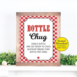 Bottle Chug Game Printable, Baby Q Game, BBQ Baby Shower Game, Baby Shower Activity, Couples Baby Shower Game, Printable