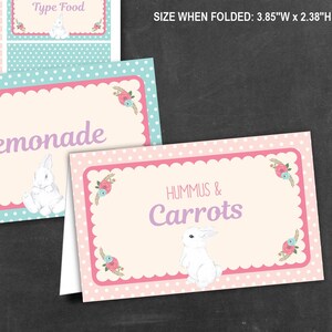 Bunny Party Food Labels Printable Bunny Baby Shower Bunny - Etsy