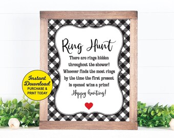 Ring Hunt Game Sign, I do BBQ Game, Ring Game, Bridal Shower Game, Couples Engagement, I Do BBQ Engagement, Printable Game