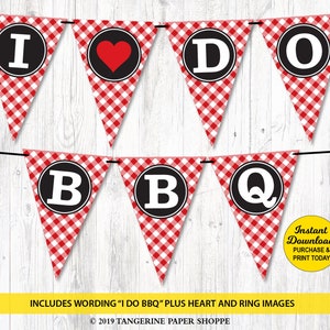I Do BBQ Banner, I Do BBQ Decorations, BBQ Wedding Shower Banner, Couples Shower Banner, Printable Pdf File, Instant Download