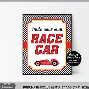 Construisez votre propre signe de voiture de course, jeu d'anniversaire de voiture de course, activité d'anniversaire, jeu imprimable, anniversaire de garçon, anniversaire de voiture, téléchargement immédiat