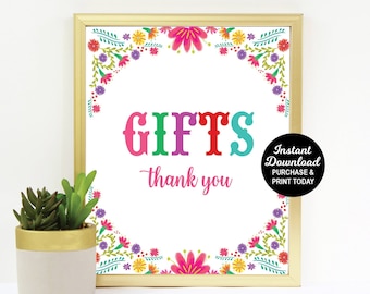 Fiesta Gifts Sign, Fiesta Gift Table Sign, Fiesta Birthday Decorations, Mexican Birthday Decoration, Taco Twosday Birthday