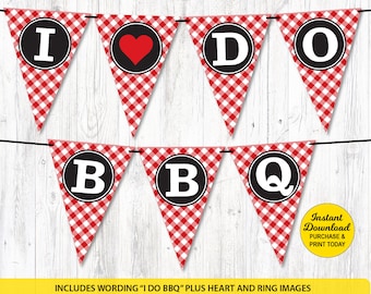 I Do BBQ Banner, I Do BBQ Decorations, BBQ Wedding Shower Banner, Couples Shower Banner, Printable Pdf File, Instant Download