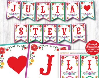 Fiesta Verlobungsbanner, Fiesta Brautparty Banner, Paare Hochzeit Duschbanner, mexikanische Fiesta SOFORTIGER DOWNLOAD druckbare PDF-Datei