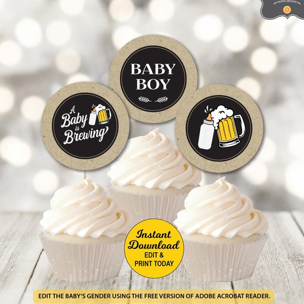 A Baby Is Brewing Cup Cake Topper Etsy A Baby Is Brewing Cup Cake Topper Etsy