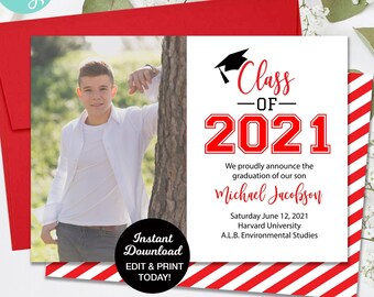 Graduation Announcement, Graduation Invitation, Class of 2023 Announcement, Printable Graduation Card, College Graduation, High School Grad