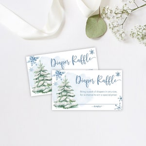 Baby It's Cold Outside Diaper Raffle Card Winter Baby Shower Diaper Raffle Editable Winter Wonderland Baby Shower Insert Template 0004
