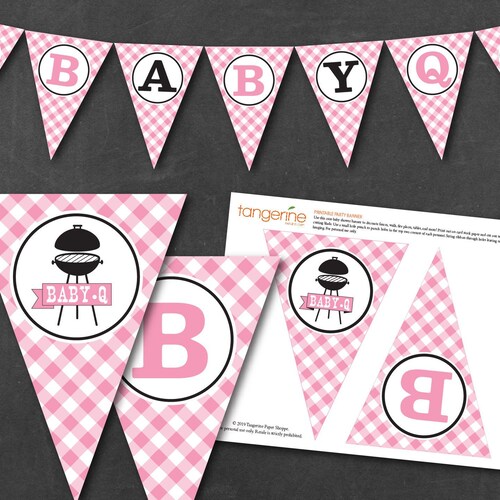 Girl Baby Q Decorations Pink BBQ Baby Shower Decorations Etsy