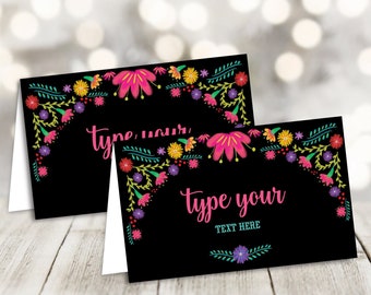 Editable Fiesta Food Labels, Mexican Party Place Cards, Fiesta Bridal Shower Food Tents Printable, Buffet Cards, Fiesta Birthday Baby Shower