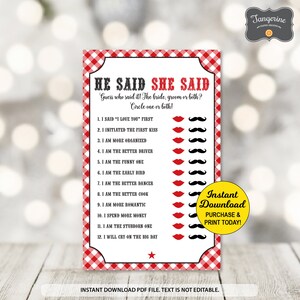 I do BBQ Game, Engagement Party Game, He Said She Said Game, Couples Wedding Shower Games, Bridal Shower Games, Printable PDF File