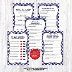 I Do BBQ Games Printable, Navy Blue Couples Shower Games Package, BBQ Bridal Shower Games, BBQ Shower Games, Engagement Games