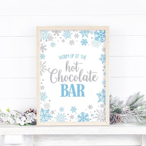Panneau de barre de chocolat chaud hiver ONEderland hiver anniversaire chocolat chaud panneau imprimable hiver Onederland Decor hiver Baby Shower 0002