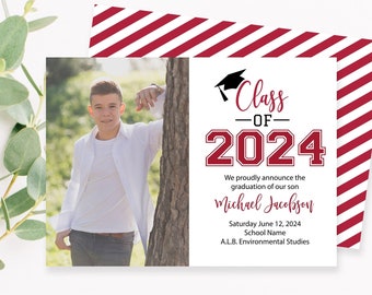 Graduation Announcement, Graduation Invitation, Class of 2024 Announcement, Printable Graduation Card, College Graduation, High School Grad