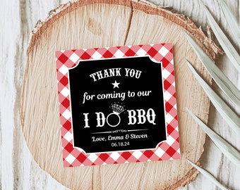 I do Bbq Favor Tags, Bbq Wedding Shower Favor Tags, Thank You Tags, Couples Baby Shower, Printable PDF File INSTANT DOWNLOAD