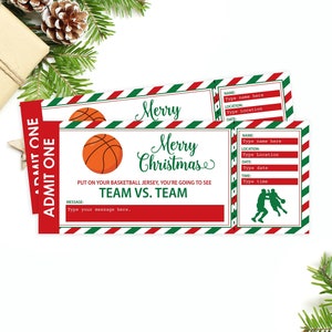 Basketball Game Ticket Printable, Basketball Christmas Gift, Surprise Game Ticket Editable, Fake Game Ticket, Gift Voucher, INSTANT DOWNLOAD
