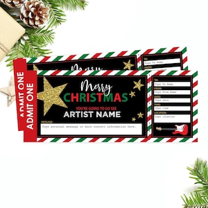 Christmas Concert Ticket Gift Editable Concert Ticket Printable Surprise Concert Show Christmas Gift Surprise Music Show Present