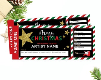 Christmas Concert Ticket Gift Editable Concert Ticket Printable Surprise Concert Show Christmas Gift Surprise Music Show Present