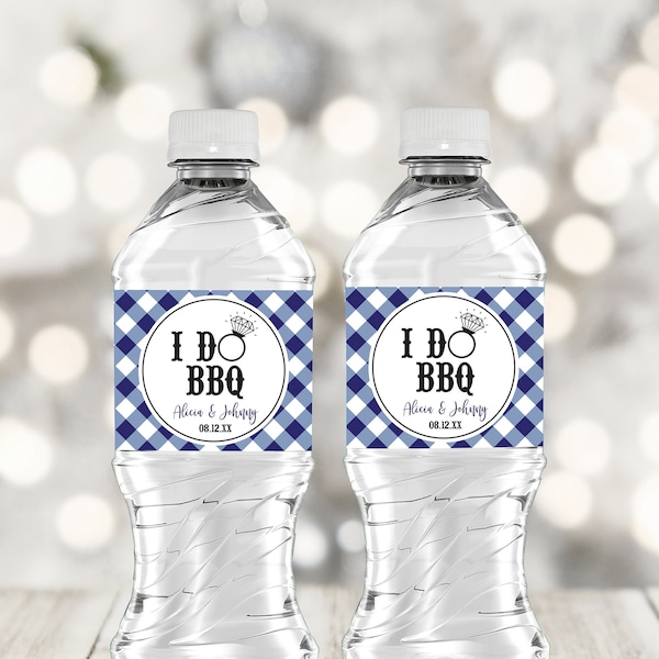 I do BBQ Water Labels, Editable I do BBQ Water Bottle Stickers, I do BBQ Engagement Party Decoration, Bridal Shower Corjl Template