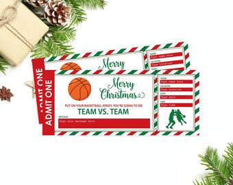 Basketball Game Ticket Printable, Basketball Christmas Gift, Surprise Game Ticket Editable, Fake Game Ticket, Gift Voucher, INSTANT DOWNLOAD