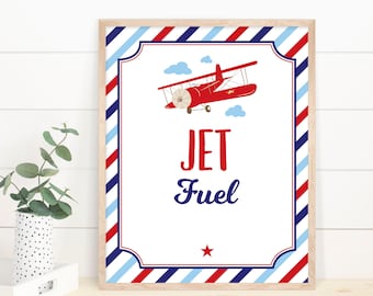 Airplane Jet Fuel Sign, Airplane Birthday Drinks Sign, Airplane Baby Shower Sign, Airplane Birthday Decoration, Coffee Printable Sign