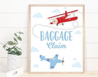 Baggage Claim Sign Airplane Birthday Party Sign Airplane Birthday Favor Sign Instant Download 0003