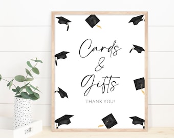 Graduation Cards & Gifts Sign, 2026 Graduation Party Sign, Graduation Gift Table Sign, Printable Graduation Tabletop Sign, Party Decoration