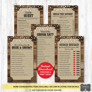 I Do BBQ Games Printable, Engagement Game, Rustic Couples Shower Games Package, Bridal Shower Games, BBQ Shower Games, Instant Download