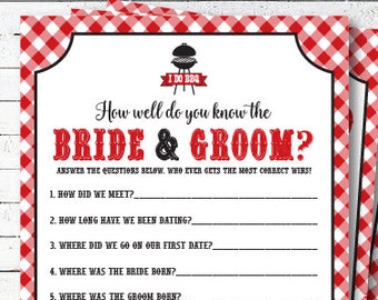 I Do BBQ Couples Shower Game - How Well Do You Know The Bride & Groom Game - Bridal Shower Games - Printable PDF Files