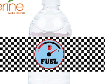 Race Car Water Bottle Labels - Race Car Birthday - DIY Printable - INSTANT DOWNLOAD