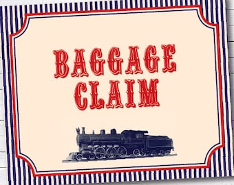 Train Baggage Claim Sign, INSTANT DOWNLOAD, Printable PDF File