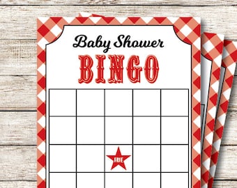 Bingo de douche de bébé, jeux de douche de bébé Q, jeux de douche de bébé BBQ, fichier PDF imprimable, téléchargement immédiat