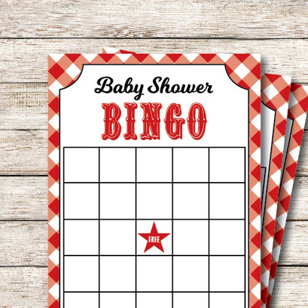 Baby Shower Bingo, Baby Q Shower Games, BBQ Baby Shower Games, Printable PDF File, Instant Download
