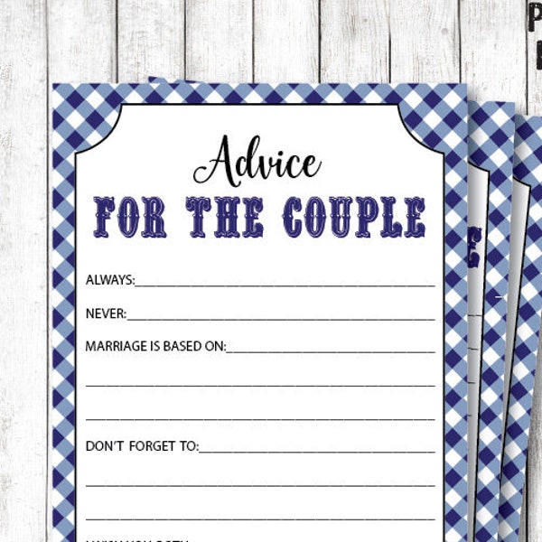 I do BBQ Advice for the Couple Cards, Navy Blue, I do BBQ Advice for the Bride and Groom, I do Bbq Couples Shower Game, Printable PDF File