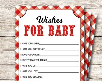 Wishes For Baby Cards, BBQ Baby Shower Games, Baby Q Games, Printable PDF Files, Instant Download