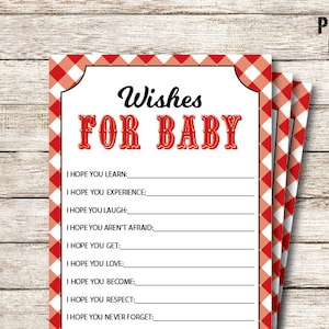 Wünsche für Baby Karten, BBQ Baby Shower Spiele, Baby Q Spiele, druckbare PDF-Dateien, Sofortiger Download