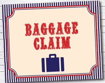 Train Baggage Claim Sign, Printable PDF file, INSTANT DOWNLOAD