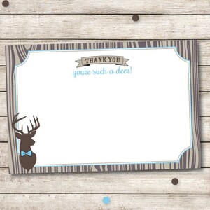 Deer Baby Shower Thank You Cards Printable, Little Buck Shower Thank ...