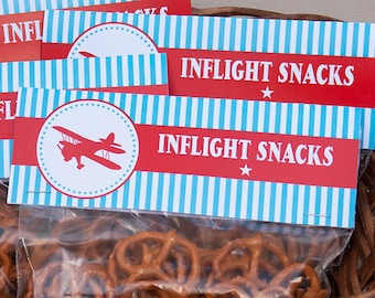 Airplane Treat Bag Toppers, Airplane Favors, Airplane Party, Printable, Instant Download