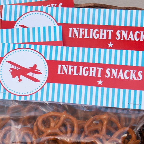 Airplane Treat Bag Toppers Airplane Favors Airplane Party Etsy