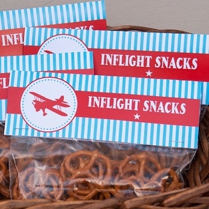 Adornos para bolsas de regalo con forma de avión, regalos de avión, fiesta de avión, imprimibles, descarga instantánea