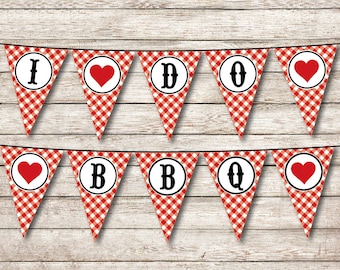 I Do BBQ Banner, I Do BBQ Decorations, BBQ Wedding Shower Banner, Couples Shower Banner, Printable Pdf File, Instant Download