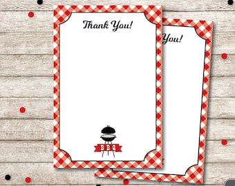 BBQ Baby Shower Thank You Cards Printable, Baby Q Shower Thank You Cards, Baby Shower Thank You, Printable PDF File, Instant Download