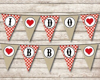 I Do BBQ Banner, I Do BBQ Decorations, BBQ Wedding Shower Banner, Couples Shower Banner, Printable Pdf File, Instant Download