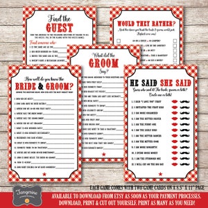 I Do BBQ Games Printable, Couples Shower Games Package, Bridal Shower Games, Instant Download Games, BBQ Shower Games, PDF Files
