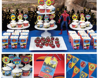 Superhero Birthday Decorations, Superhero Party Decorations, Printable PDF Files