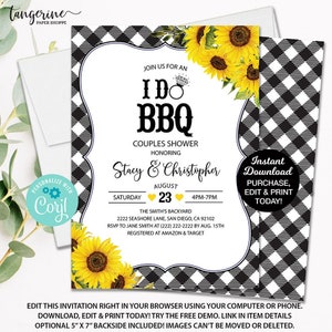 I Do BBQ Invitation, I Do BBQ Engagement Party Invite, BBQ Rehearsal Dinner Invitation Template, Backyard Engagement Party Invitation