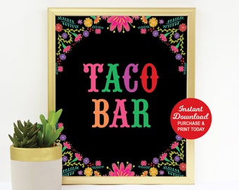 Taco Bar Sign, Fiesta Birthday Decorations, Fiesta Taco Sign, Mexican Birthday Decoration, Taco Twosday Birthday, Fiesta Baby Shower