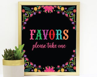 Fiesta Favor Sign, Fiesta Birthday Decoration, Mexican Birthday Favor Table Printable Sig, Taco Twosday Birthday, Fiesta Baby Shower Girl