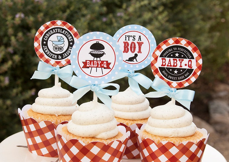 Bbq Baby Shower Decorations Baby Q Cupcake Toppers Couples Etsy Bbq Baby Shower Decorations Baby Q Cupcake Toppers Couples Etsy